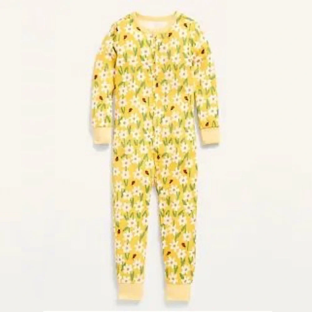 Old Navy Yellow Floral Long Sleeve Onesie